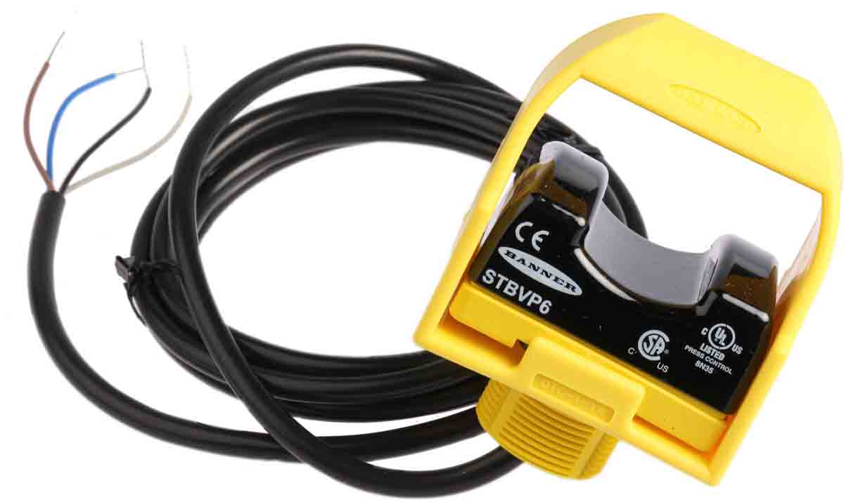 Banner 1 Button Self-Checking Optical Touch Buttons, Yellow, STB Series