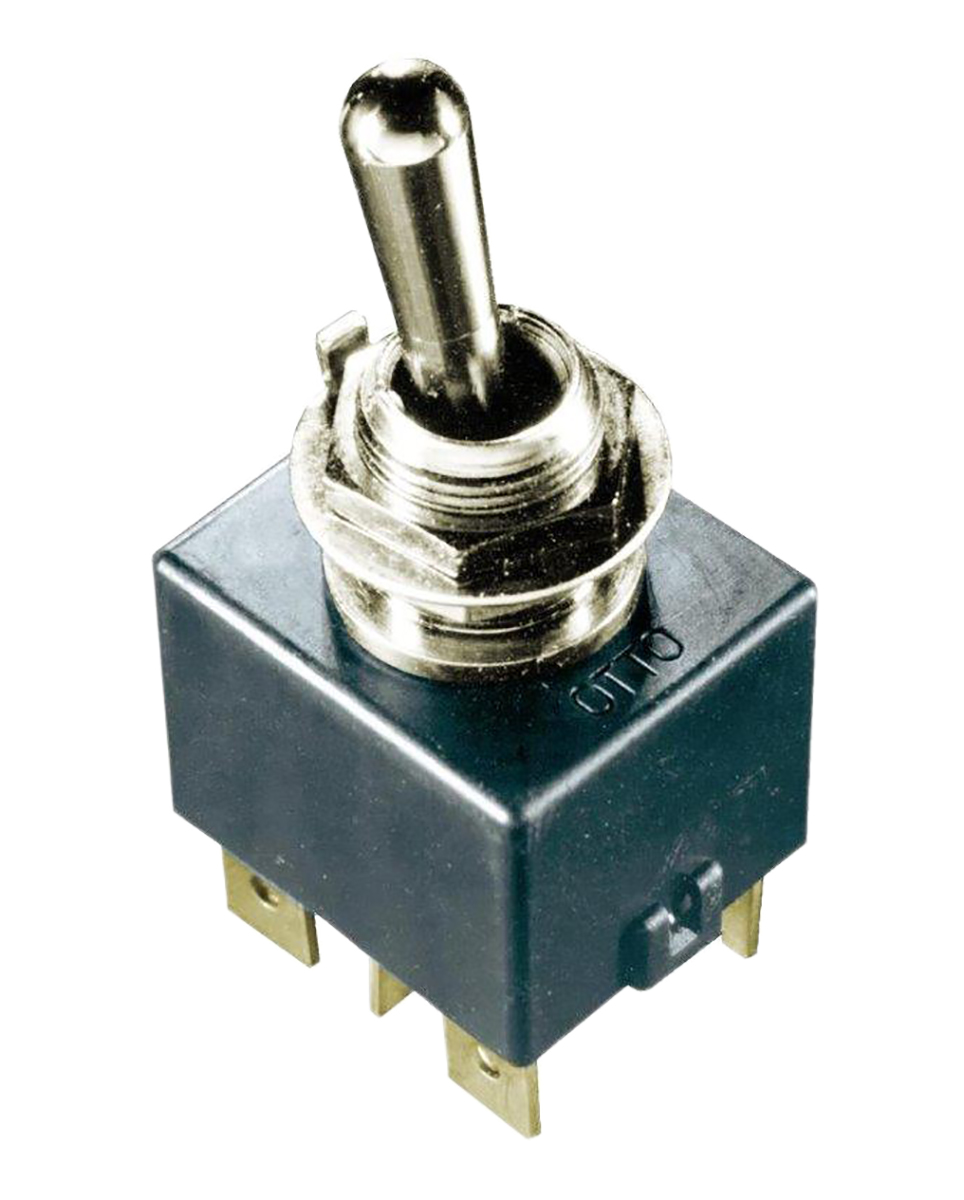 Otto Toggle Switch, Panel Mount, On-Off-(On), SPST, Tab Terminal, 115 V ac, 28V dc