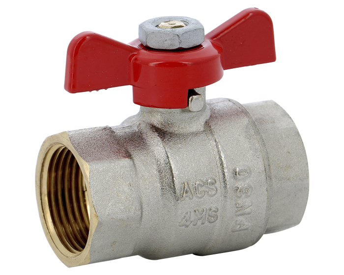 Sferaco Nickel Plated Brass Ball Valve, Ball Valve, Threaded, BSP 1in, 30bar Operating Pressure