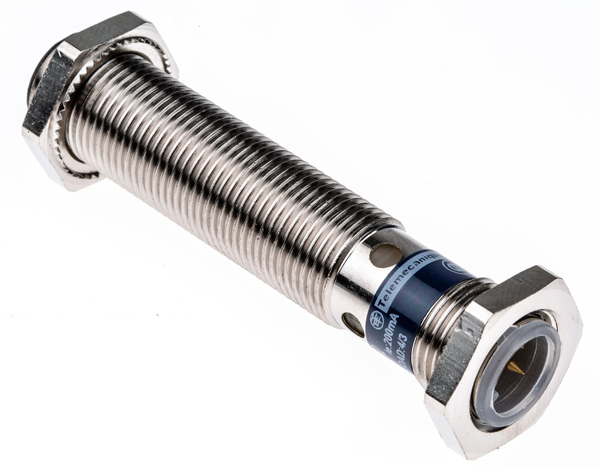 Telemecanique Sensors Inductive Threaded Barrel Proximity Sensor, M12, 2 mm Detection, PNP NO, 12 → 48 V dc