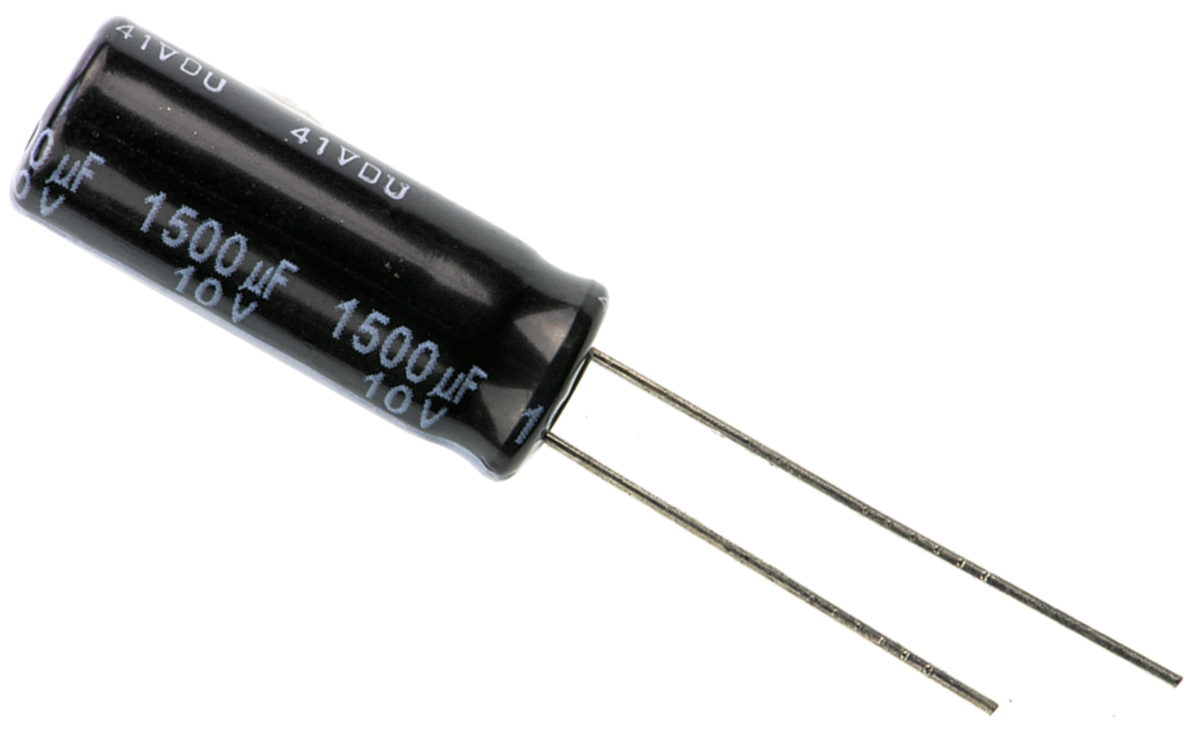 Panasonic 1500μF Aluminium Electrolytic Capacitor 10V dc, Radial, Through Hole - EEUFR1A152L