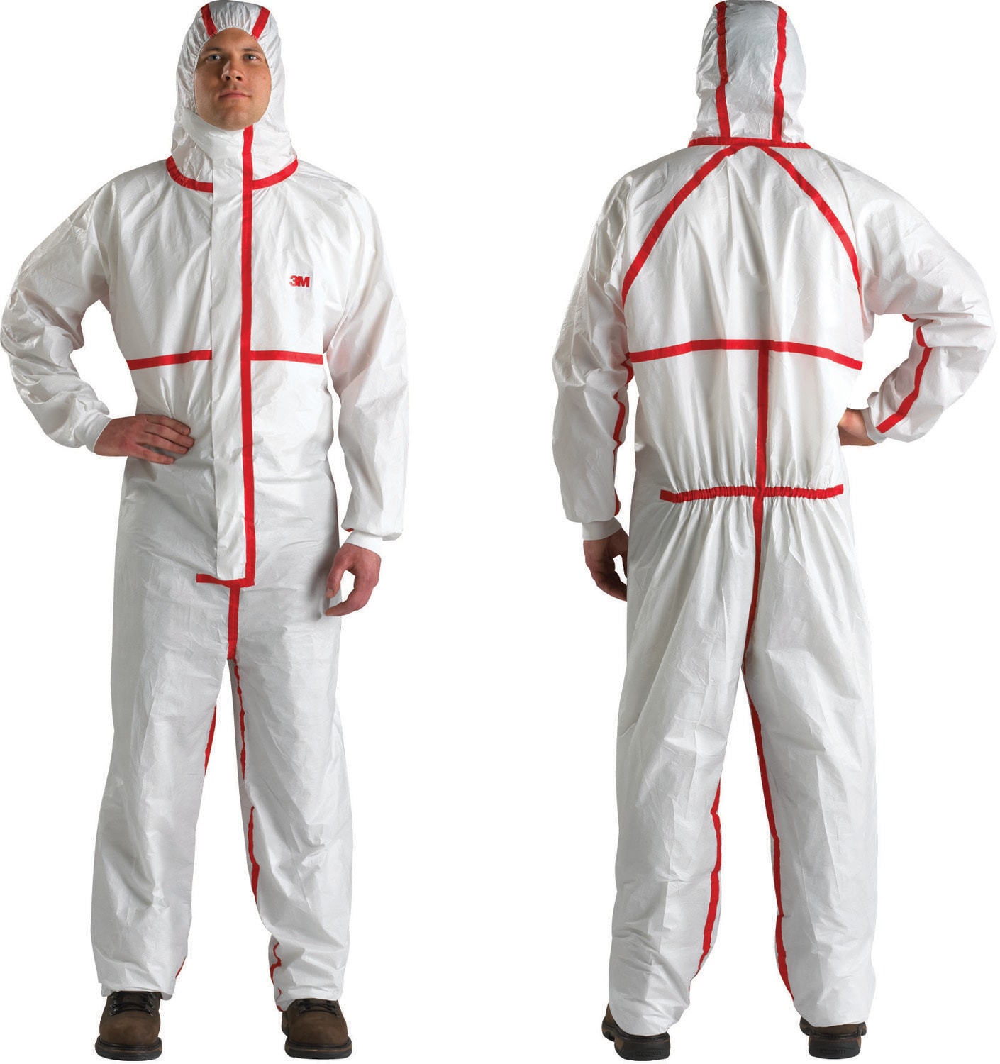 3M Red, White Disposable overalls, XXL