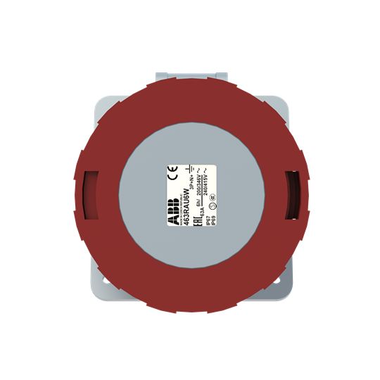 Amphenol Industrial, 2CMA1 IP67, IP69 Red Panel Mount 3P+N+E Angled Industrial Power Socket, Rated At 63A, 415 V
