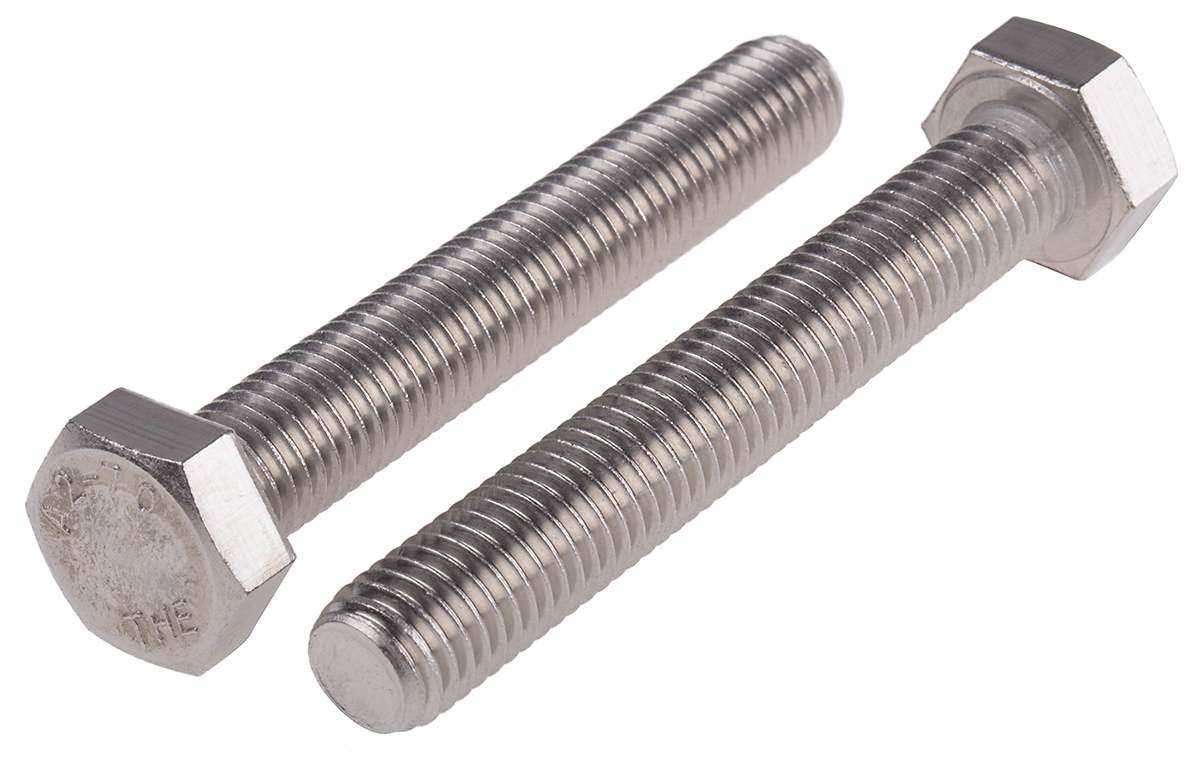 RS PRO Plain Stainless Steel, Hex Bolt, M12 x 80mm