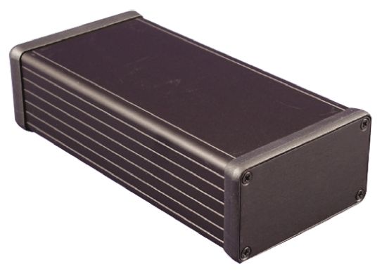 Hammond 1455 Series Black Aluminium Enclosure, IP54, Black Lid, 160 x 78 x 43mm