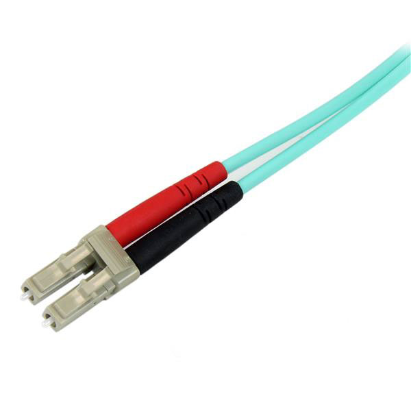 StarTech.com LC to SC Duplex Multi Mode OM3 Fibre Optic Cable, 50/125μm, Aqua, 2m