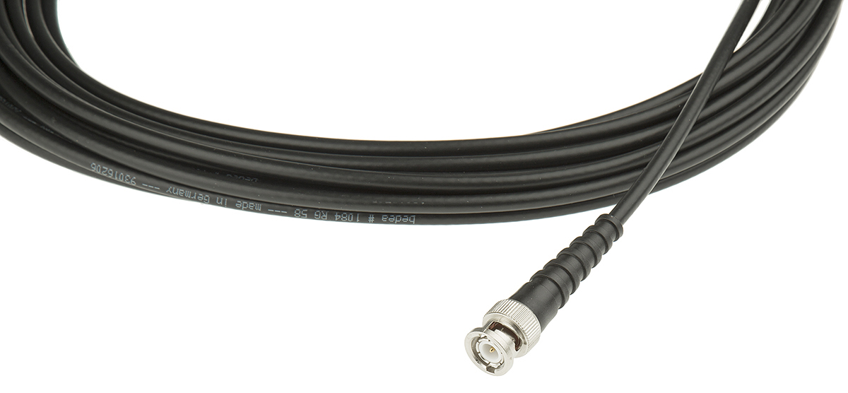 Telegartner Cable Assembly: Both Sides BNC Plug Series, RG58C/U Coaxial, Terminated 50 Ω