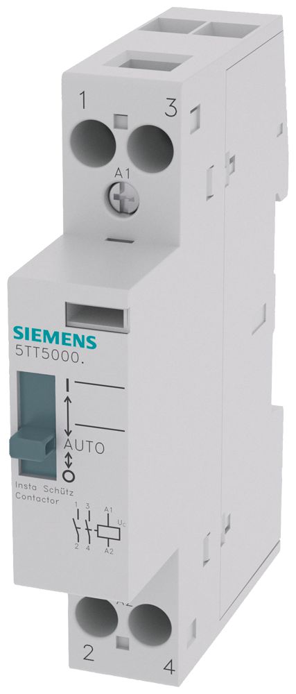 Siemens SENTRON 5TT INSTA Contactor, 24 V Coil, 2-Pole, 20 A, 1 kW, 2NO