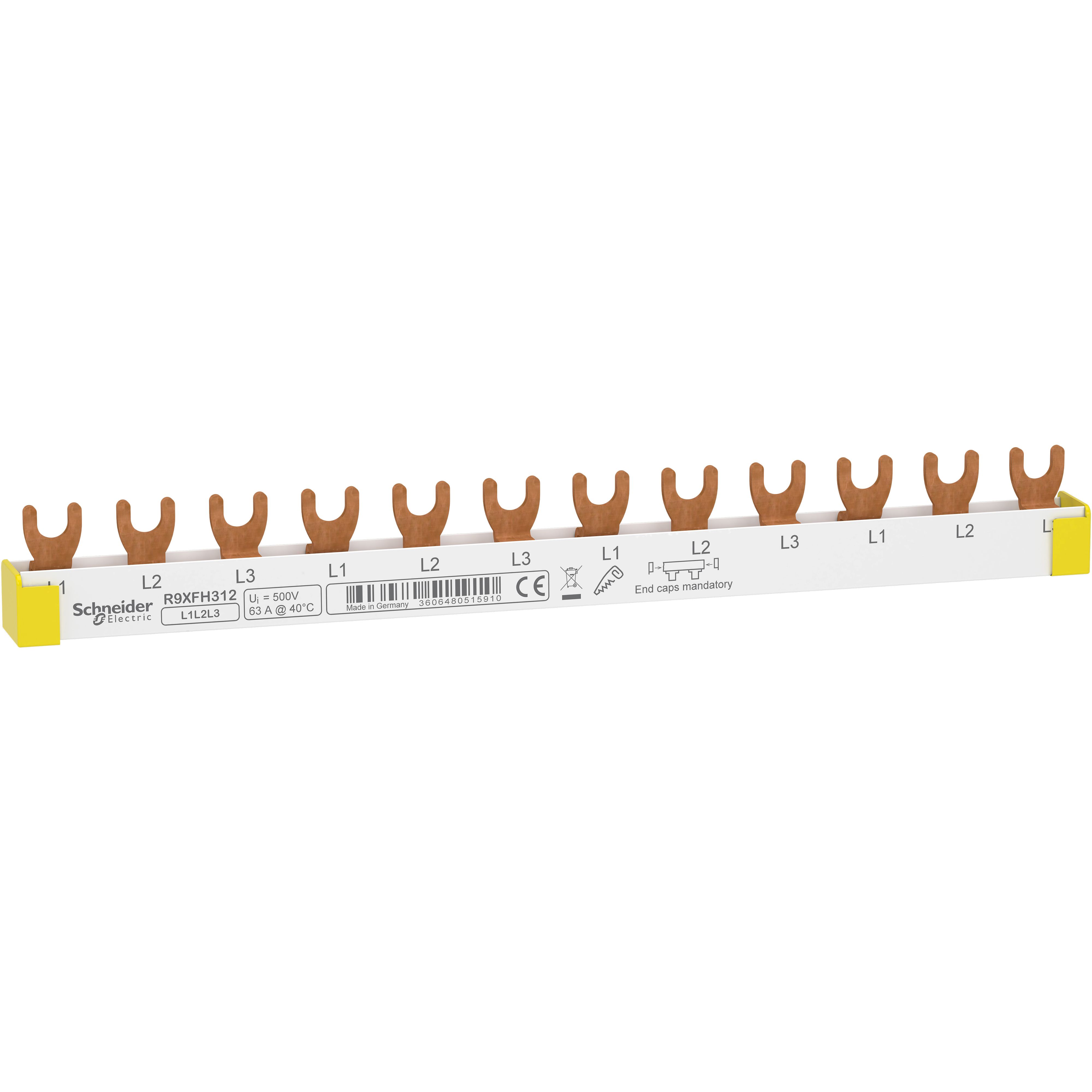 Schneider Electric Resi9 3 Phase Busbar, 400V, 18mm Pitch