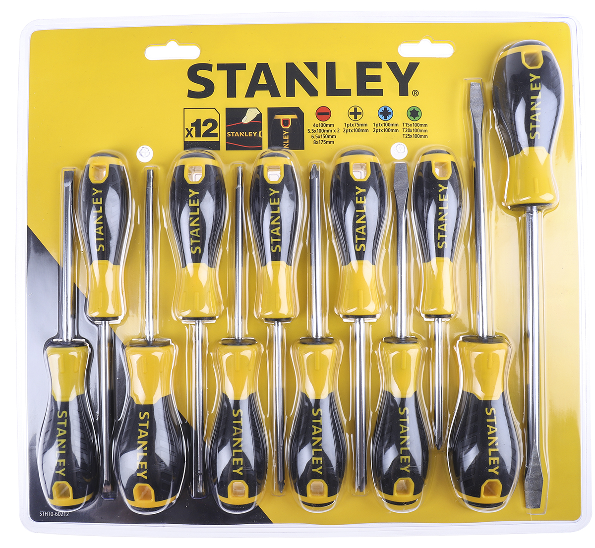 Stanley Phillips; Pozidriv; Slotted; Torx Screwdriver Set, 12-Piece