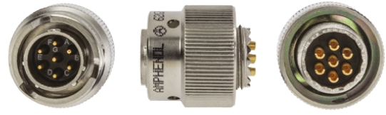Amphenol Limited, 62GB, Nickel Iron Alloy 7 Way Cable Mount MIL Spec Circular Connector Plug, Pin Contacts,Shell Size