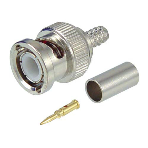 L-Com ASM Series Plug BNC Connector, Crimp Termination, Straight Body