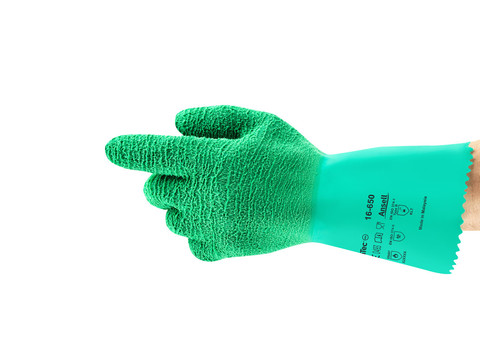 Ansell 16-650 Green Latex Safety Trainer, Size 9, Latex Coating