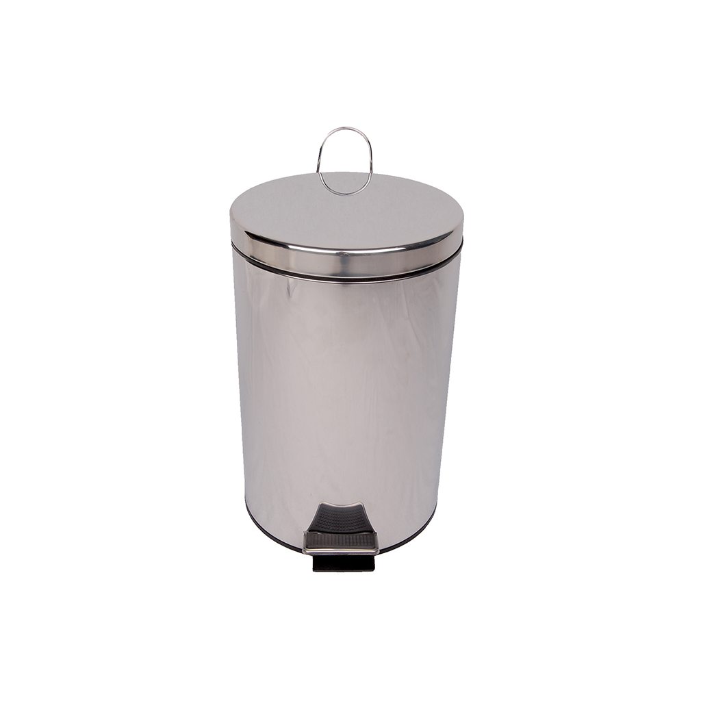 Robert Scott 12L Stainless Steel Pedal Bin 12L Grey Pedal Steel Waste Bin