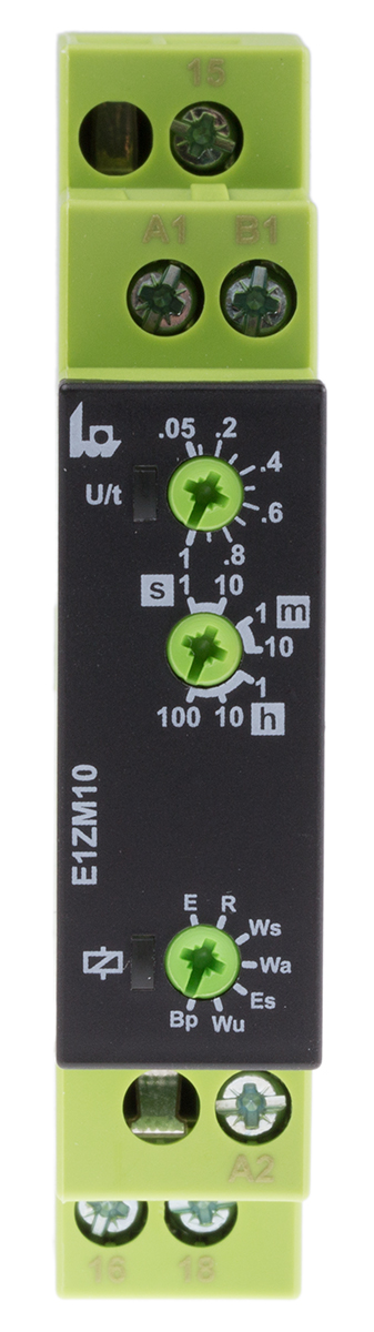 Tele E1ZM10 Series DIN Rail Mount Timer Relay, 24 → 240V ac/dc, 1-Contact, 0.05 s → 100h, SPDT