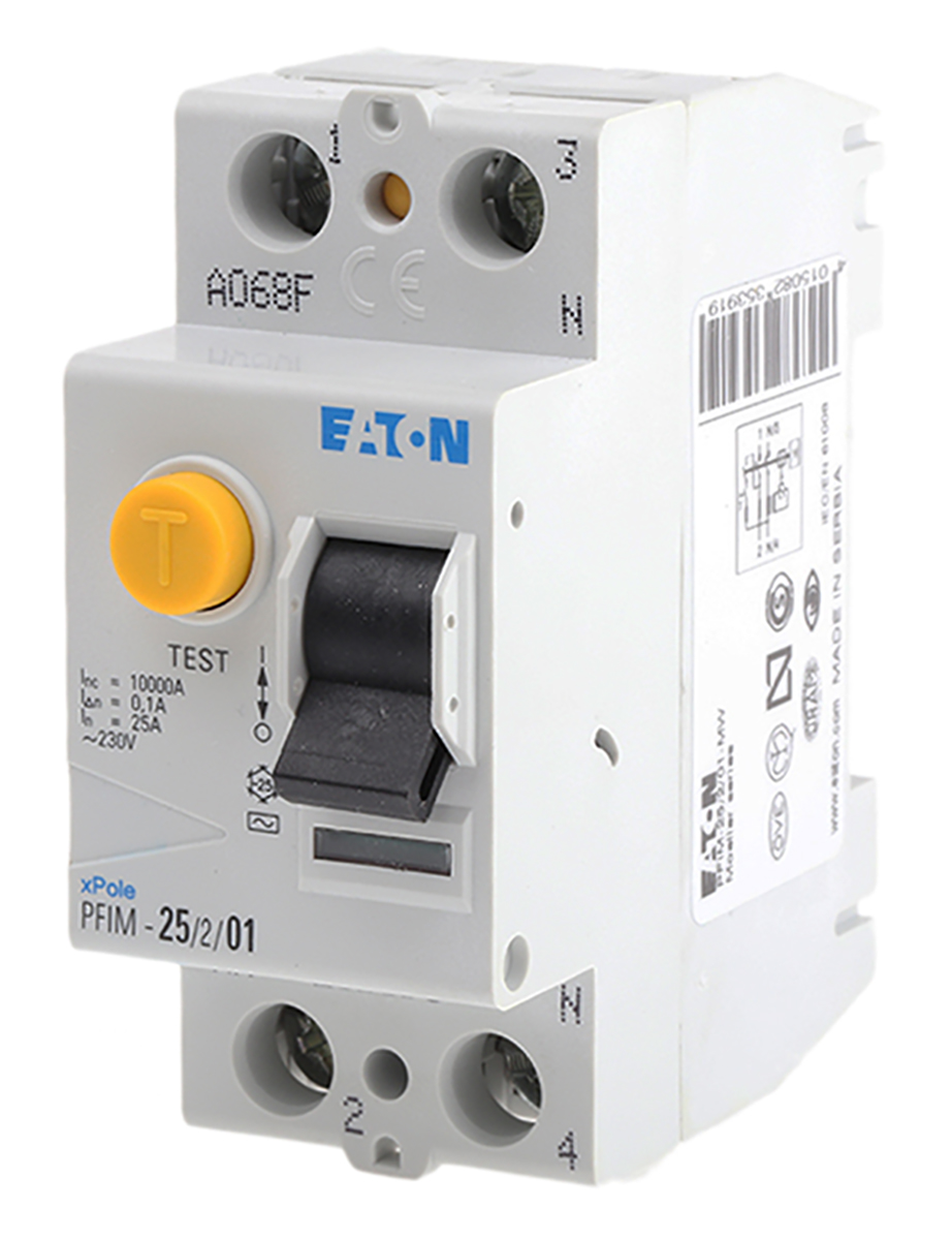 Eaton RCCB, 25A, 1+N Pole, 100mA, Type AC