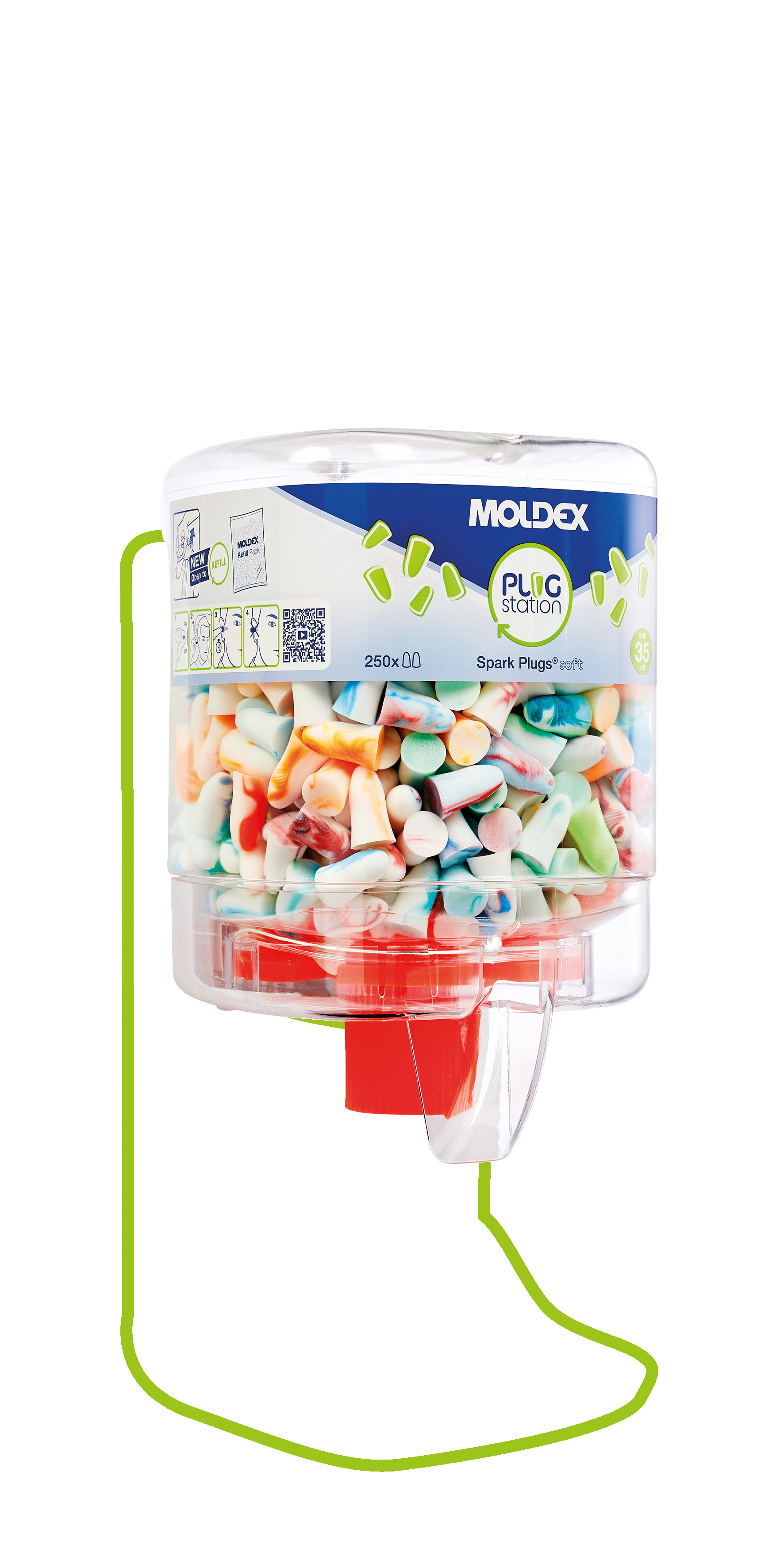 Moldex Spark Plugs® PlugStation 250 Series Multi Colour Uncorded Ear Plugs, 35dB Rated, 250 Pairs