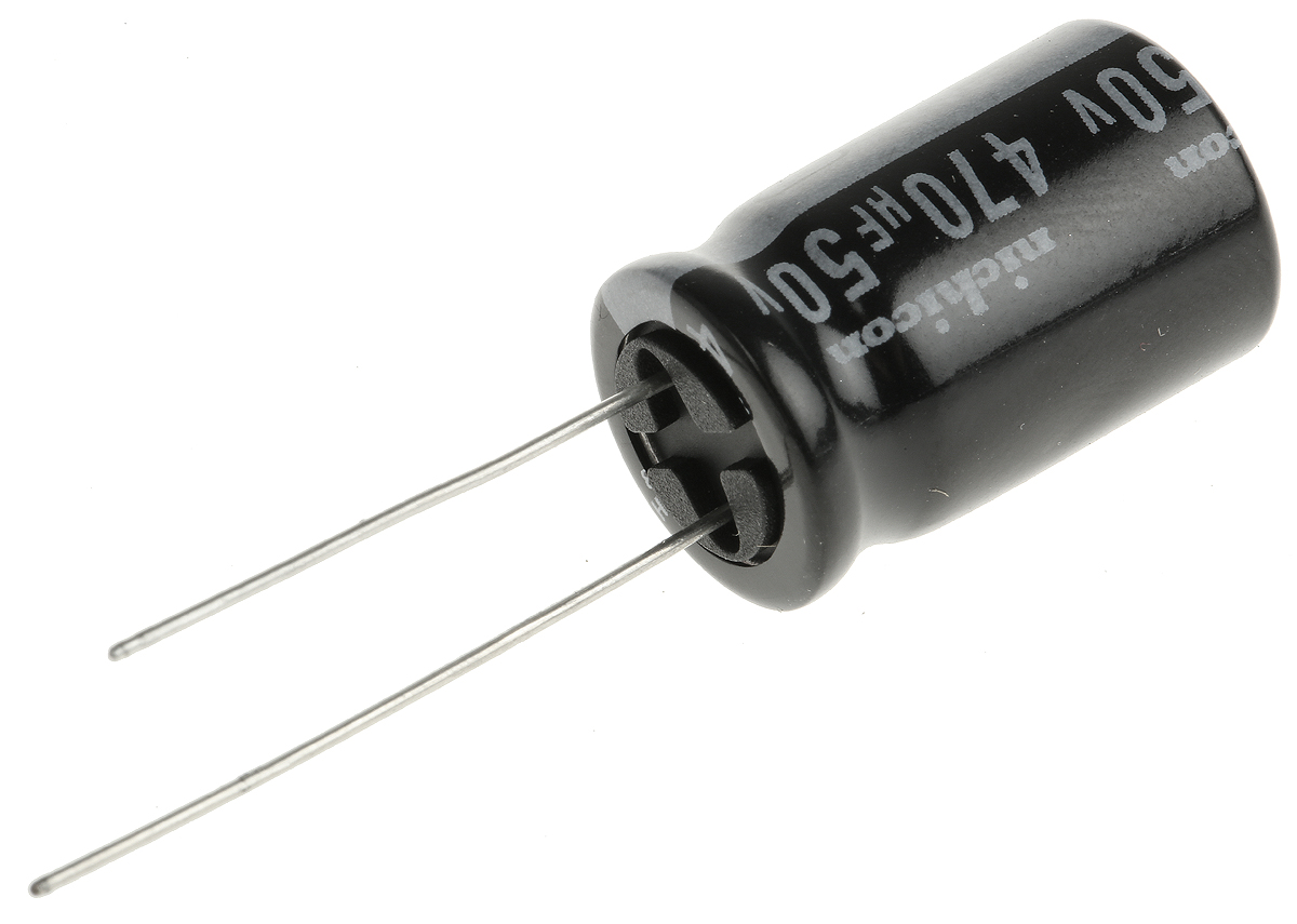 Nichicon 470μF Aluminium Electrolytic Capacitor 50V dc, Radial, Through Hole - UVR1H471MHD