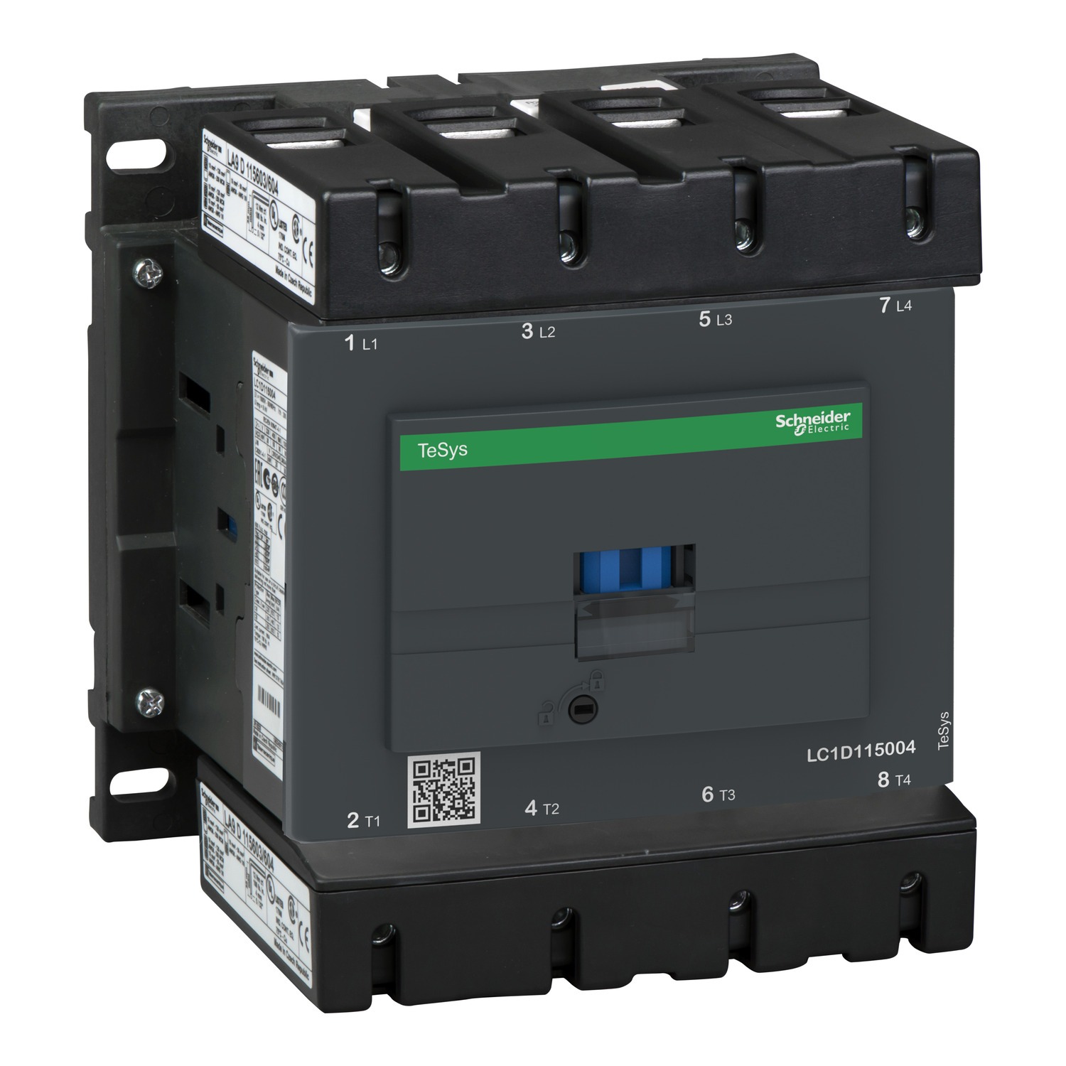 Schneider Electric TeSys TeSyS D Contactor, 48 V dc Coil, 4-Pole, 200 A, 270 → 365 W, 4NO, 460 V dc