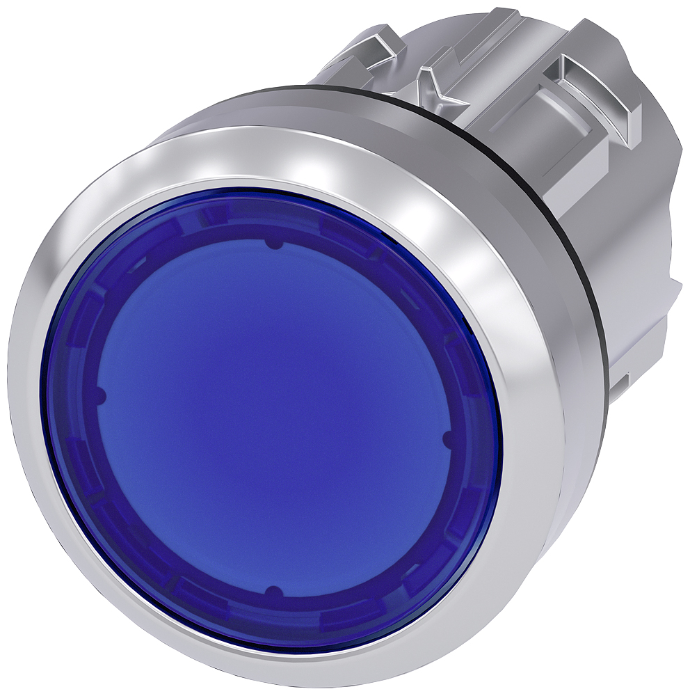 Siemens SIRIUS ACT 3SU10 Series Blue Latching Push Button, 22mm Cutout, IP66, IP67, IP69K