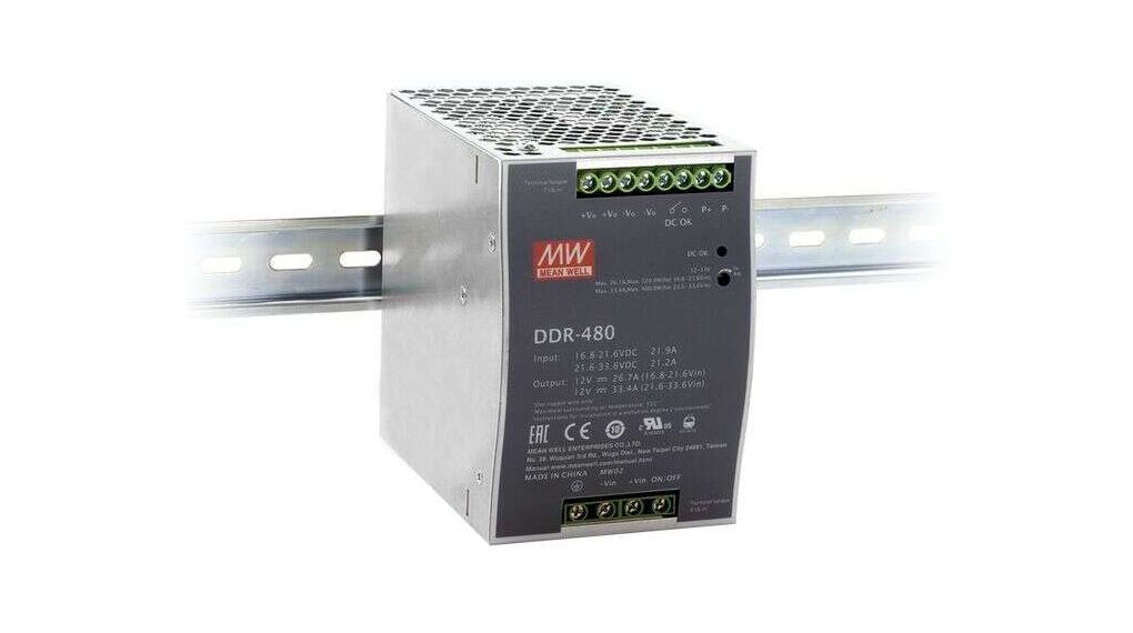 MEAN WELL DDR DC-DC Converter, 24V dc/ 33.4A Output, 480W