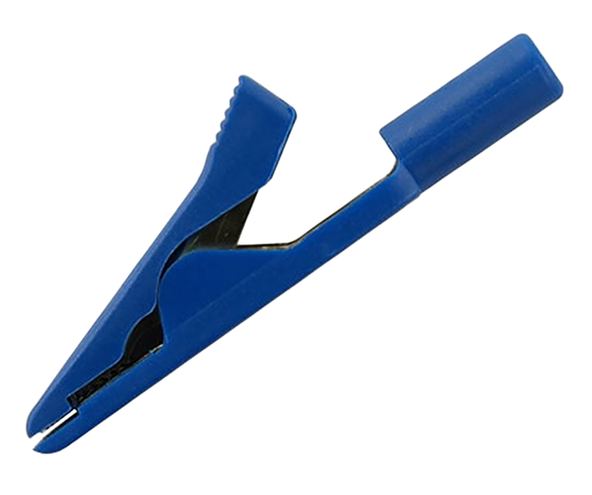 Hirschmann Test & Measurement Crocodile Clip 2 mm Connection, Brass, Bronze Contact, 8A, Blue