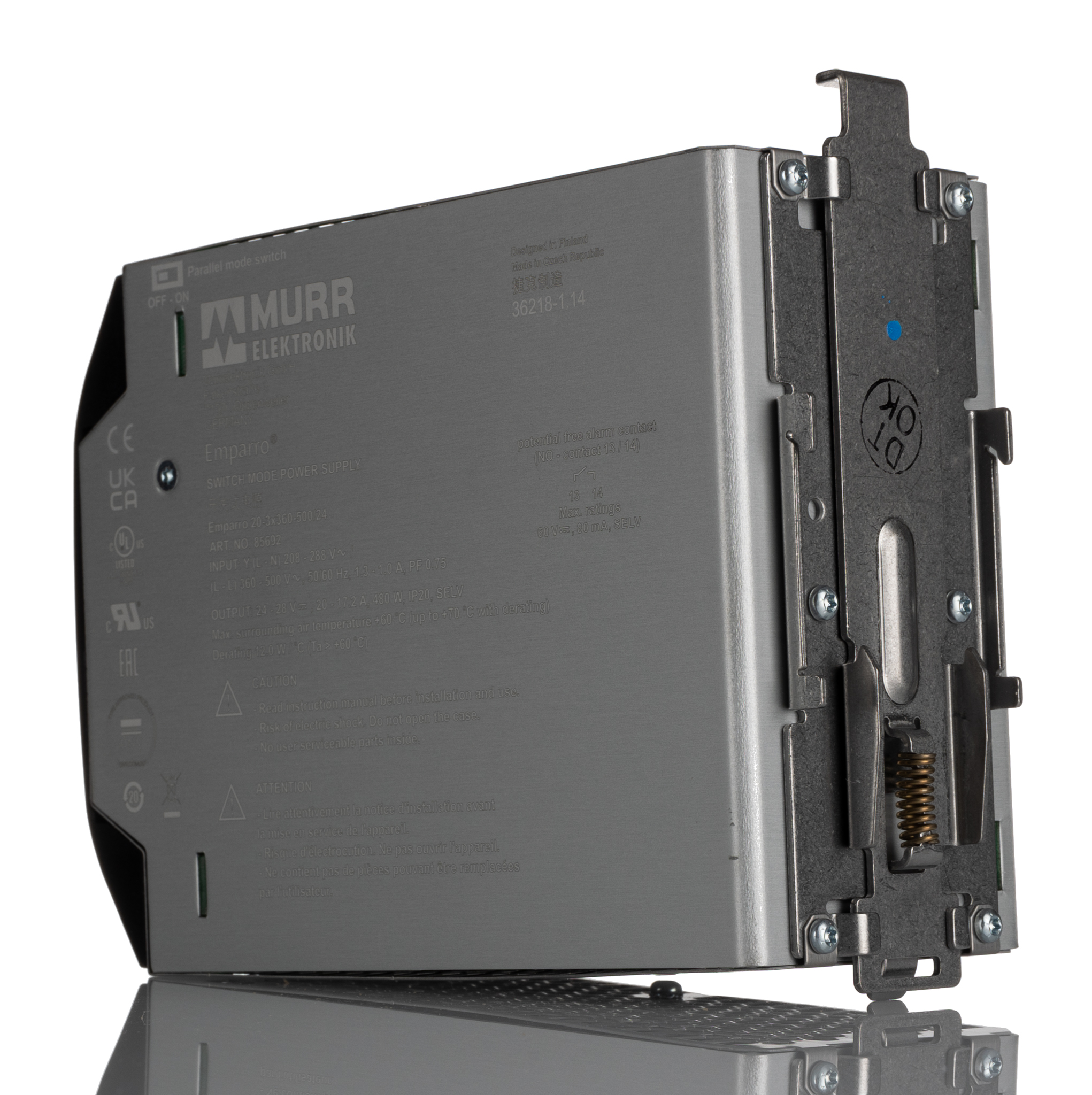 Murrelektronik Limited EMPARRO Switched Mode DIN Rail Power Supply, 400V ac, 24V dc dc Output, 20A Output, 480W