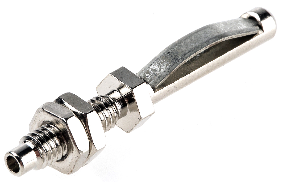 Hirschmann Test & Measurement Silver Male Banana Plug, 4 mm Connector, Solder Termination, Nickel Plating
