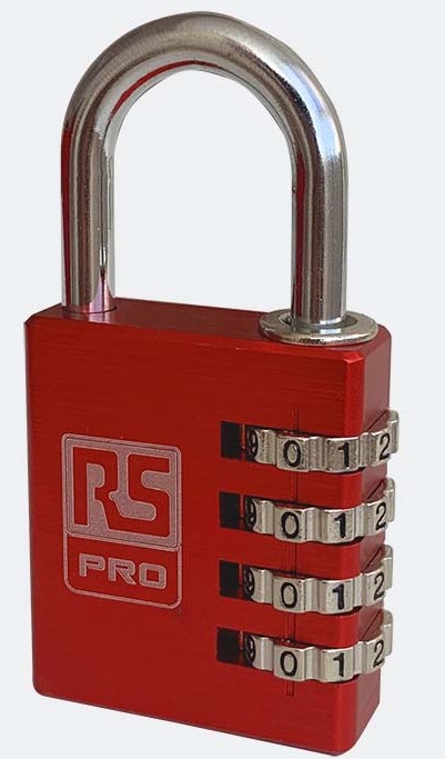 RS PRO Combination Aluminium Combination Padlock, 6mm Shackle, 40mm Body