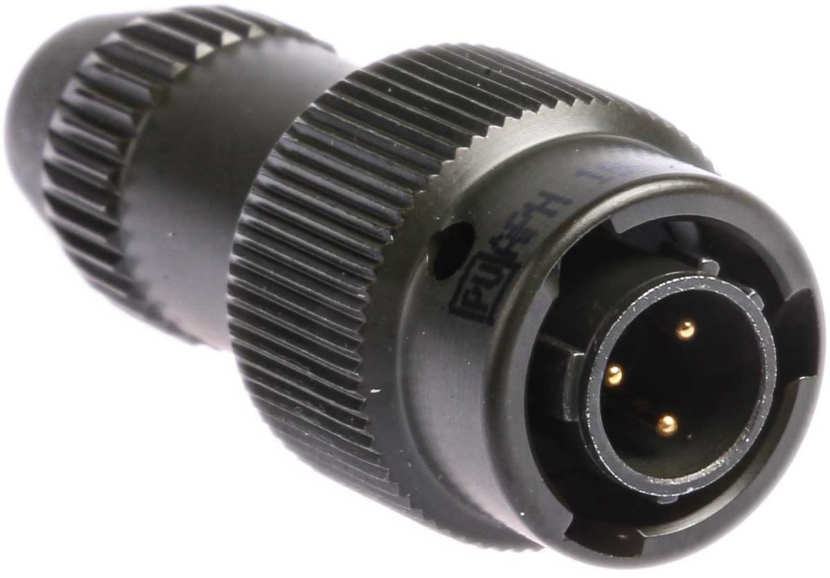 Amphenol Limited, 62GB 3 Way Cable Mount MIL Spec Circular Connector Plug, Pin Contacts,Shell Size 8, Bayonet Coupling,
