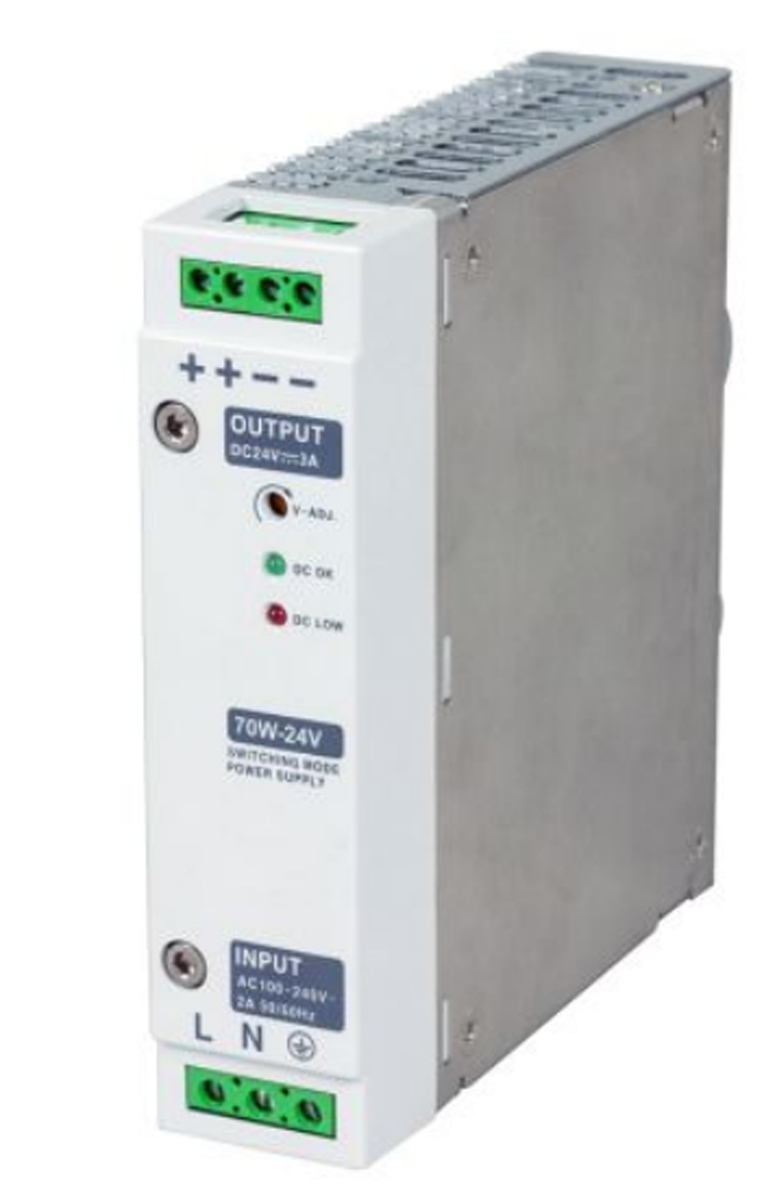 RS PRO Switched Mode DIN Rail Power Supply, 230V ac, 15V dc dc Output, 4.6A Output, 70W