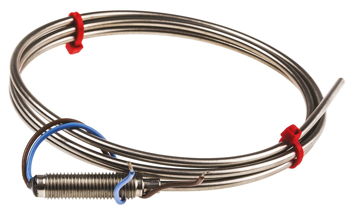 RS PRO Type K Thermocouple 1m Length, 3mm Diameter → +1100°C