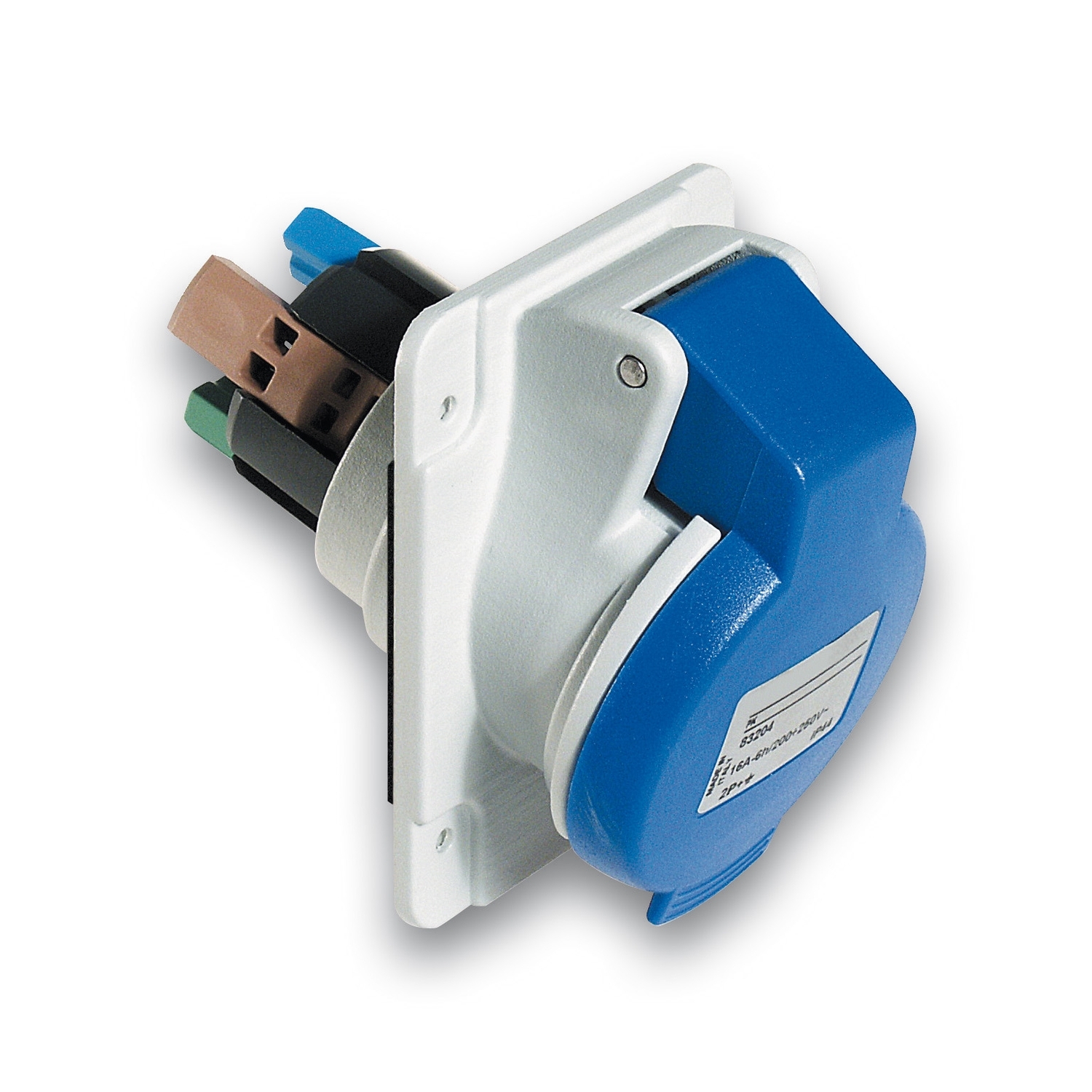 Schneider Electric, Mureva IP44 Grey Panel Mount 2P + E Angled Socket Plug, Socket, Rated At 16A, 200 → 250 V