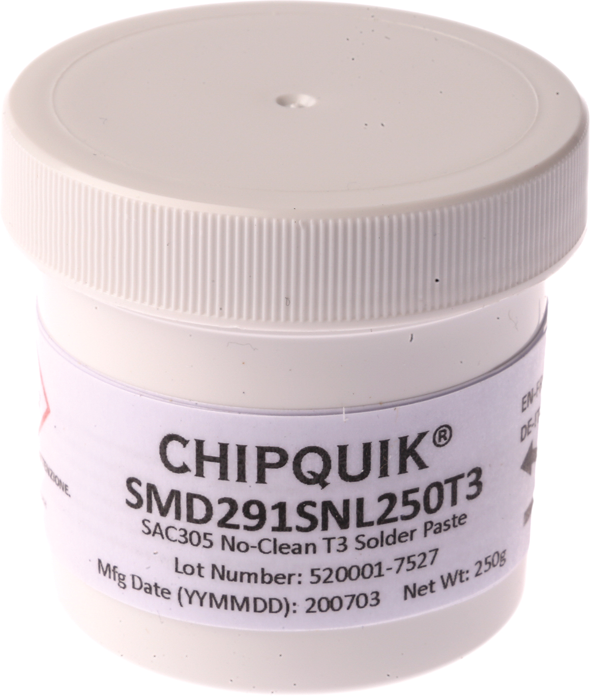 CHIPQUIK SMD291SN Lead Free Solder Paste, 250g Tub
