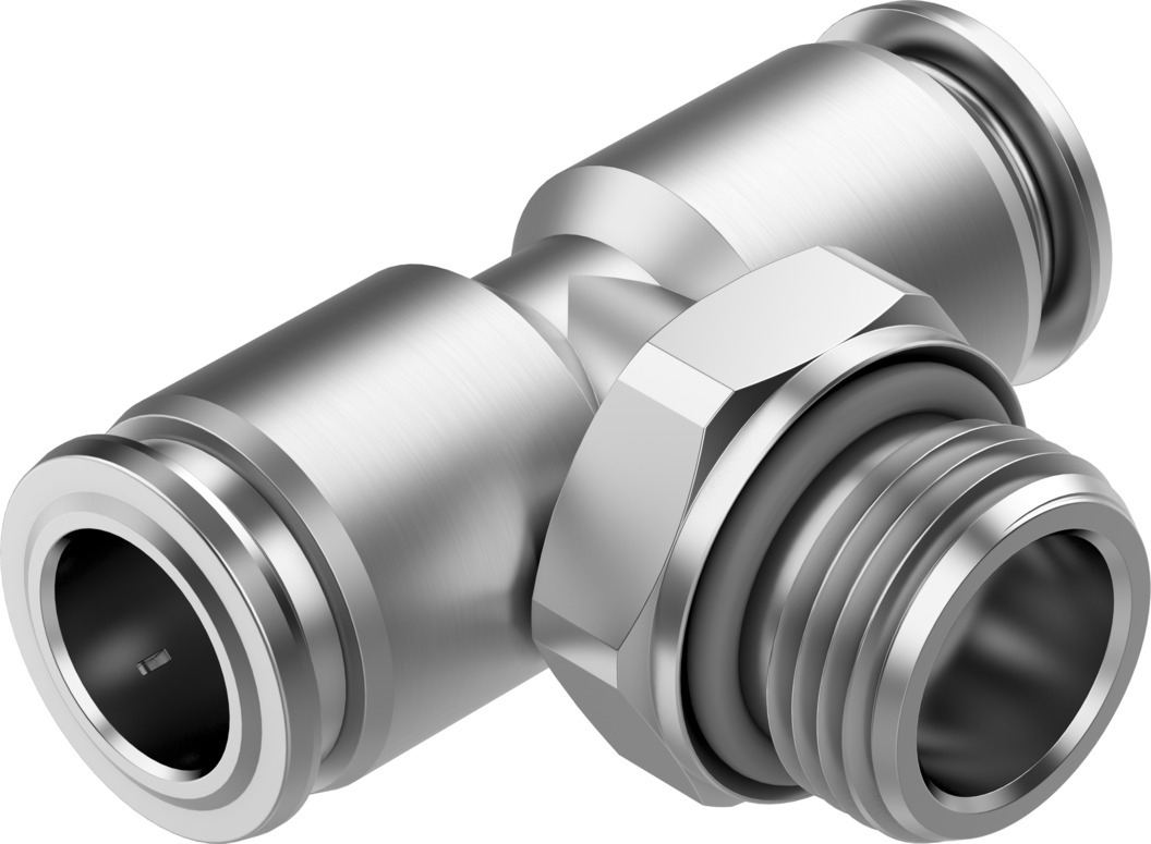 Festo NPQR Series T Fitting, G 3/8 Male to 10 mm, Threaded-to-Tube Connection Style, 8085695
