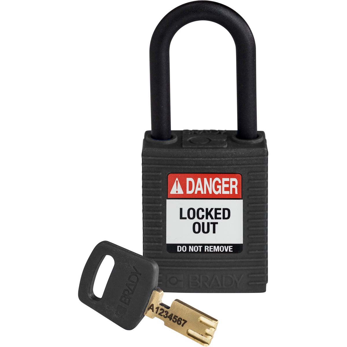 Brady LOTO-101 Key Weatherproof Nylon, Plastic Padlock, 6.35mm Shackle, 38.00mm Body
