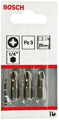 Bosch Pozidriv Screwdriver Bit, PZ3 Tip