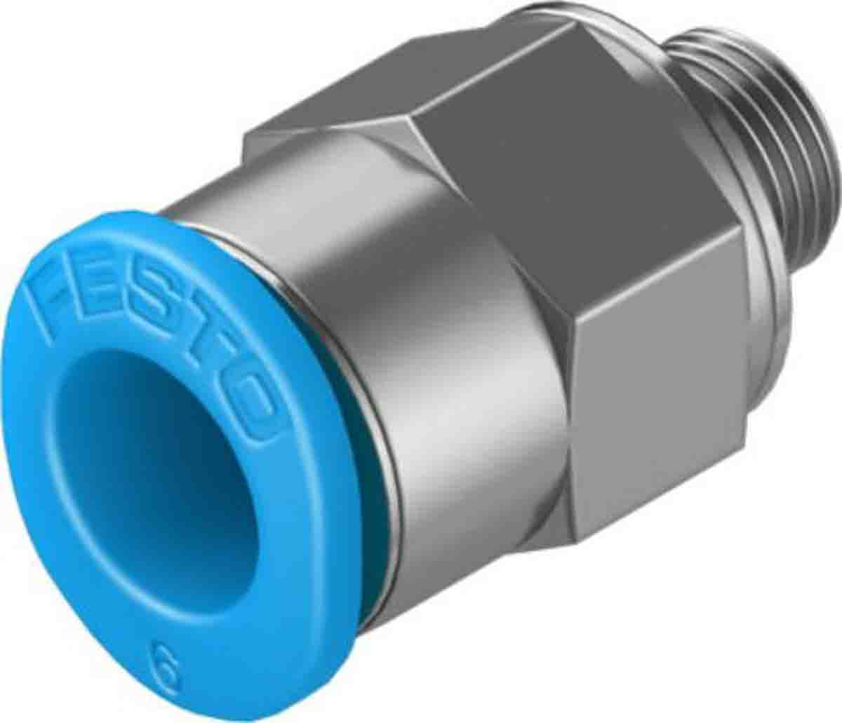 Festo Straight Threaded Adaptor, M5 Male to Push In 6 mm, Threaded-to-Tube Connection Style, 130779