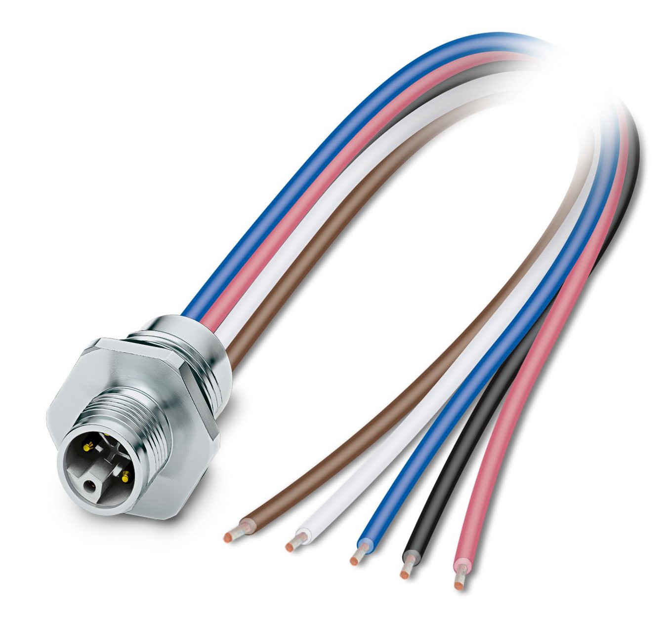 Phoenix Contact, 1425 IP67 Rear Mount 5P Power Connector Plug, Rated At 12A, 63 V