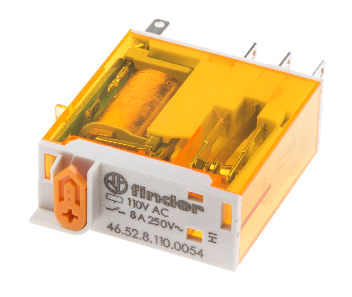 Finder Plug In Power Relay, 110V ac Coil, 8A Switching Current, DPDT