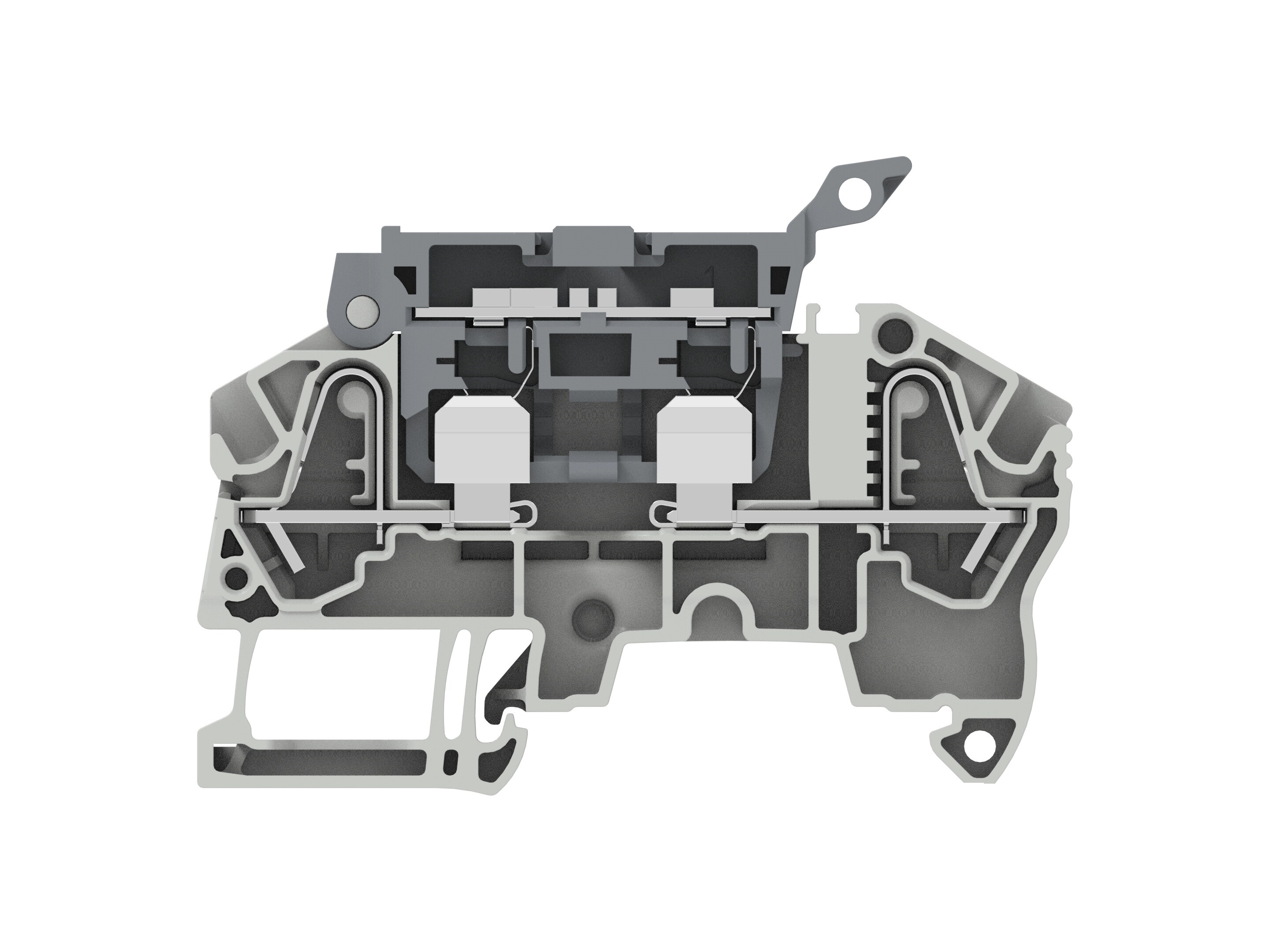 Entrelec 1SNK708411R0000 1SNK7084 Series Grey, 0.5 – 6mm², 1-Level, Spring Termination, Fused