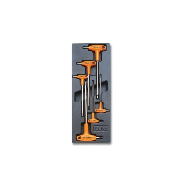 BETA 6 piece T Shape Metric Hex Key Set, 2.5 → 6mm