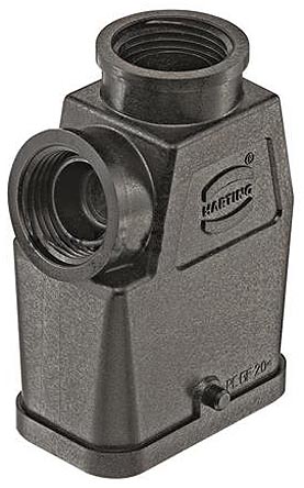 HARTING Han-Compact Heavy Duty Power Connector Hood, 2 Contacts, M20 Thread Han Range