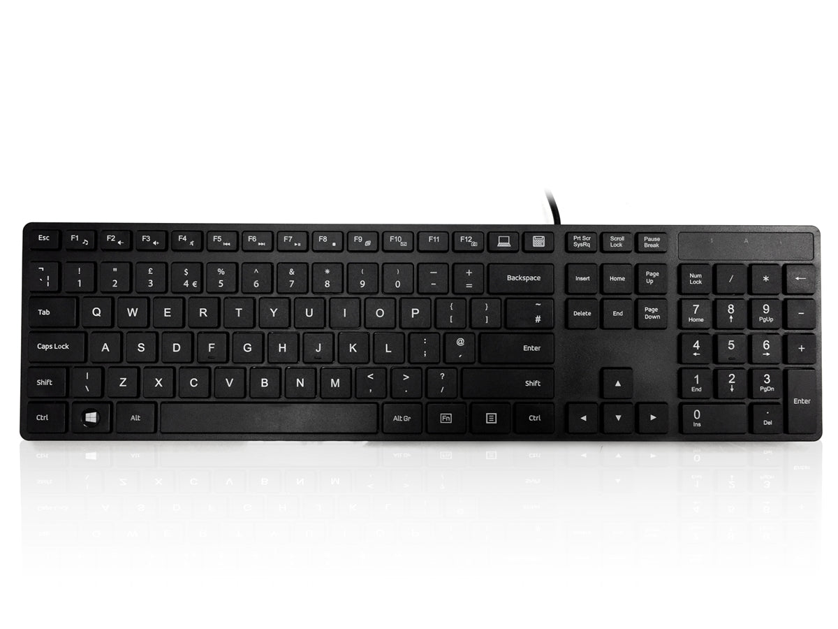 Ceratech KYBAC301-UBLK Wired USB Multimedia Keyboard, QWERTY (Italy), Black