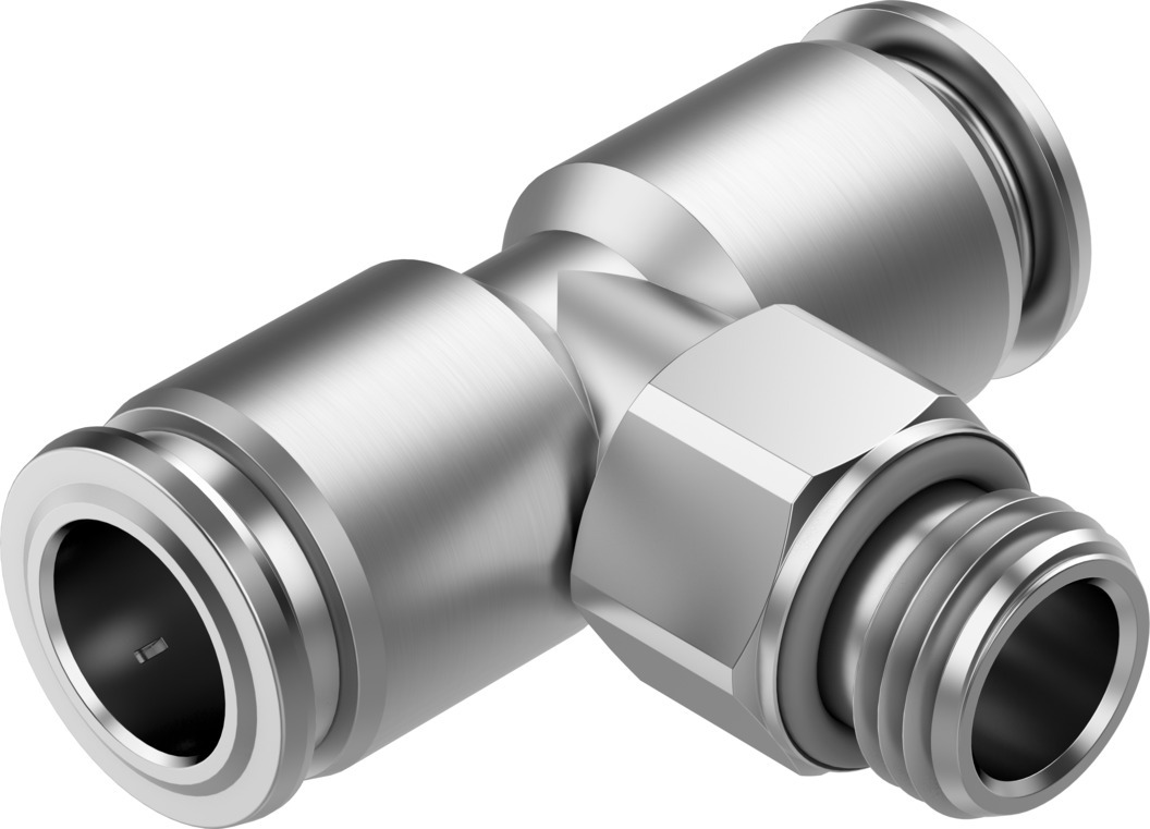 Festo NPQR Series Push-in Fitting, G 1/8 Male to Push In 6 mm, Threaded-to-Tube Connection Style, 8085692