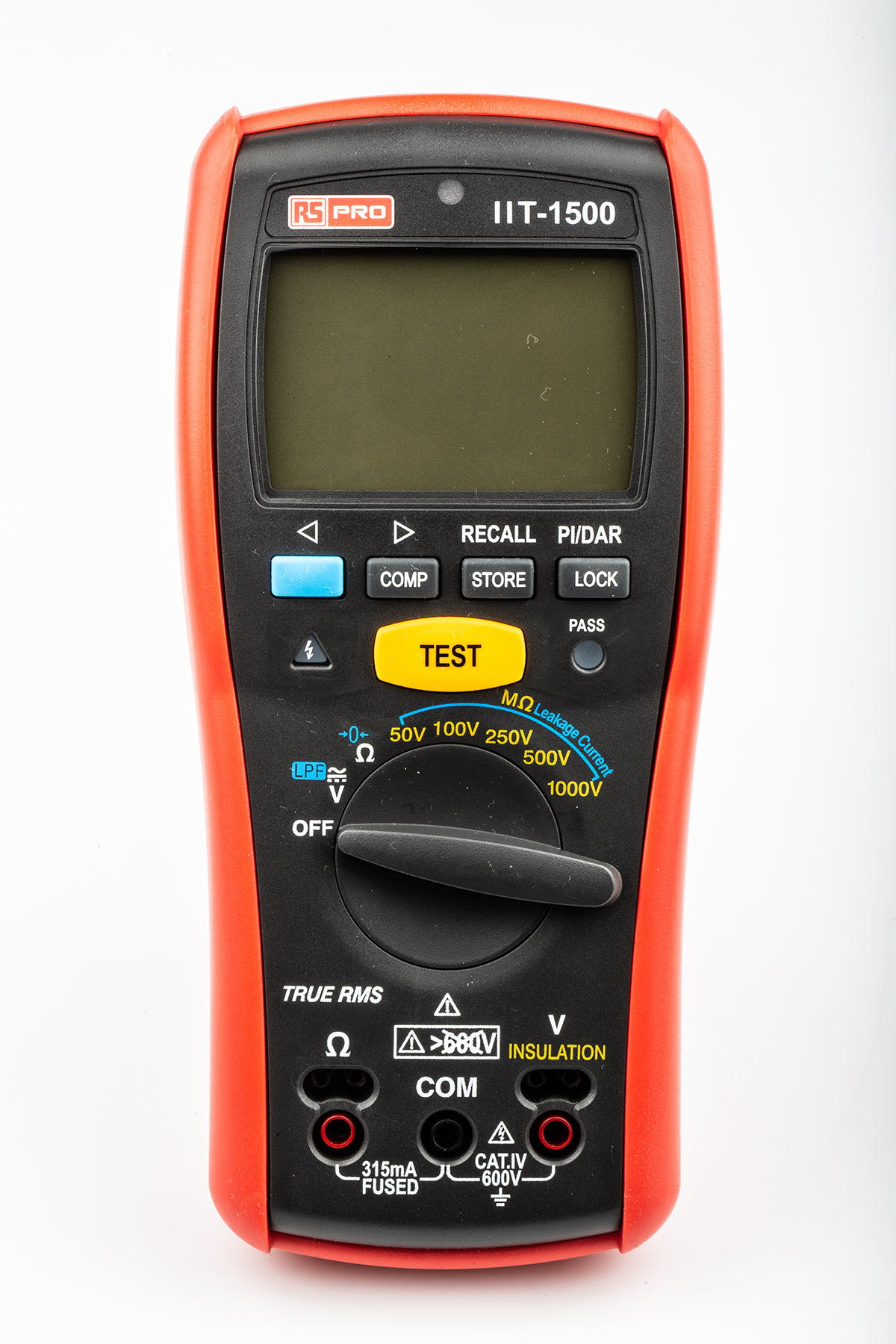 RS PRO IIT1500 Insulation Tester, 50V Min, 1000V Max, 20GΩ Max, CAT IV