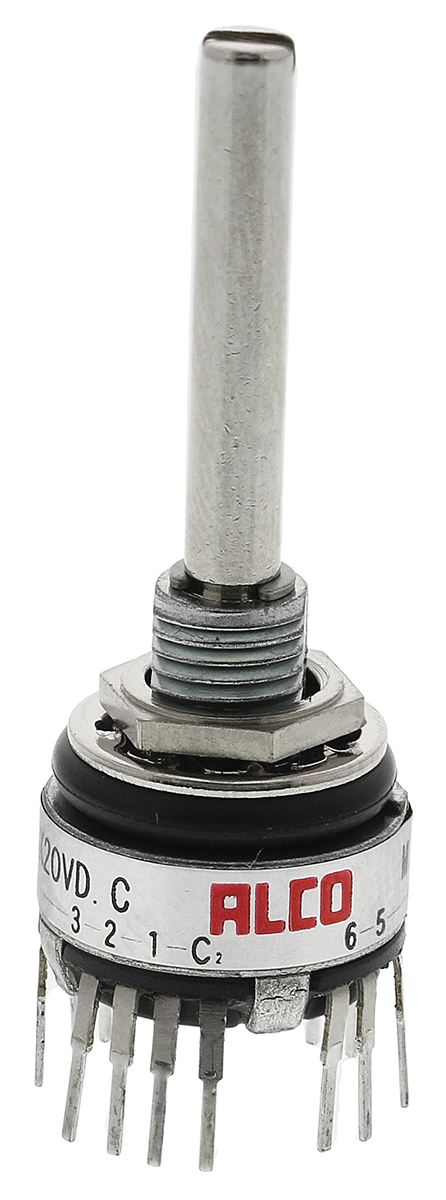 TE Connectivity, 6 Position DPST Rotary Switch, 400 mA @ 20 V, Through Hole