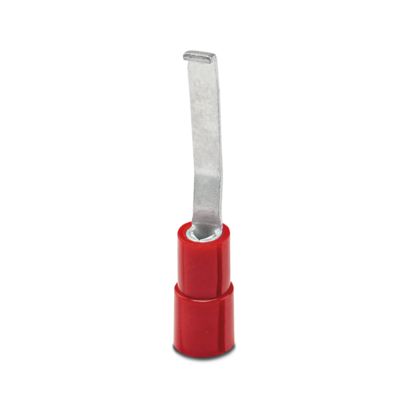 Phoenix Contact Hooked Insulated Blade terminal plug 18mm Blade Length, 16AWG to 22AWG, Red