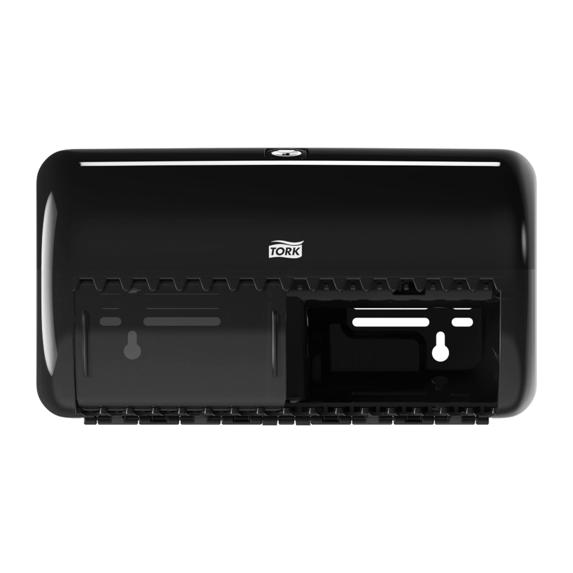 Tork Black Plastic Toilet Roll Dispenser, 153mm x 158mm x 286mm