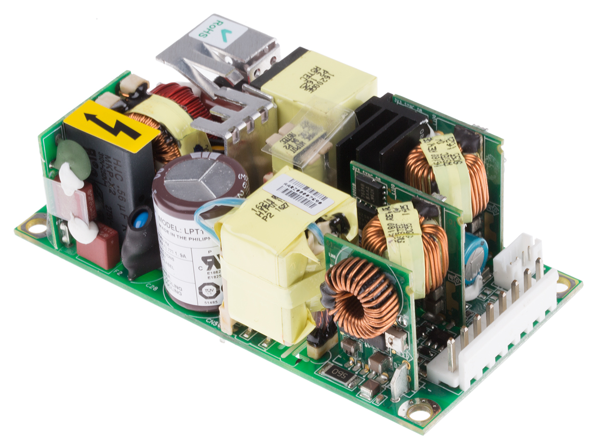 Artesyn Switching Power Supply, LPT102-M, 5 V dc, ±12 V dc, 2 A, 9 A, 18 A, 130W, Triple Output, 90 → 264V ac